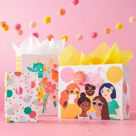 Friends Birthday Medium Gift Bag - Spritz&trade;: Multi-Colored Paper, 10" x 12.75", Birthday Gift Bags, Gender Neutral image {1}