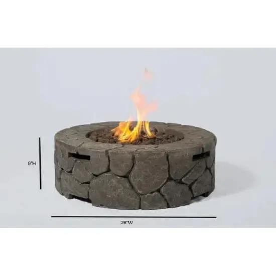 9'' H x 28'' W Fibre Reinforced Concrete Outdoor Fire pit image {4}