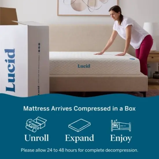 Lucid Comfort Collection Plush 10" Gel Memory Foam Mattress image {5}