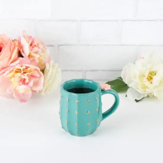 Pinky Up Cactus Mug, Tea Cup, Cactus coffee cup, Ceramic Mug, Coffee & Tea Accessories, Cute Succulent Mugs, 10oz, set of 1 image {5}