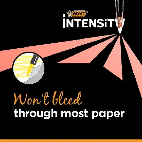 BIC Intensity Dual Tip Highlighter Medium & Broad Point Assorted Ink 6/Pack (HLPDT6-AST) image {3}