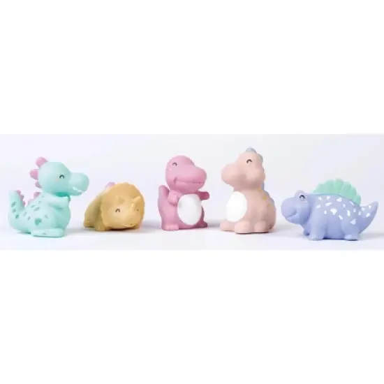 SARO "Happy Dinos" Bath Toys: Mold-Free Vinyl Bath Fun - Safe Sensory Play for Toddlers & Babies, BPA-Free Dinosaur Toys image {2}