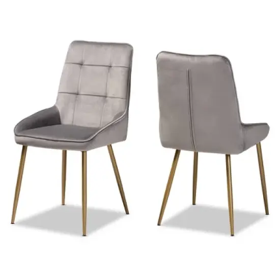 2pc Gavino Metal Dining Chair Set - Baxton Studio image {9}