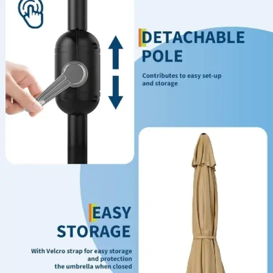 GustoWave UV Protection 7.5FT Outdoor Patio Umbrella for Garden, Deck image {4}