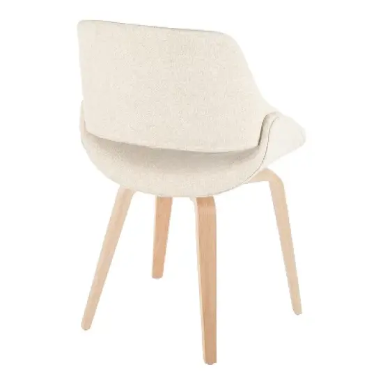 LumiSource Set of 2 Fabrico Dining Chairs Natural/Cream : Upholstered, Wood Frame, Foam Filled, Contemporary Style image {3}