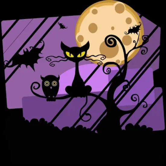 Junior's Design By Humans Night Halloween moon By ChadiElHanchi T-Shirt image {1}