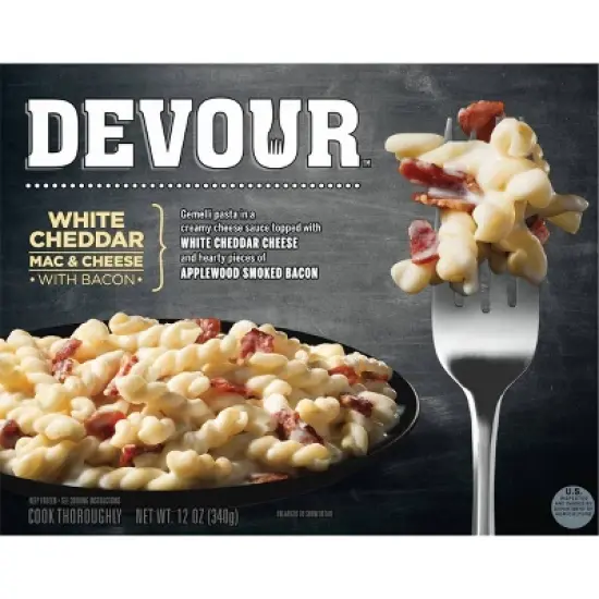 Devour Frozen White Cheddar Mac & Cheese with Bacon - 12oz image {7}
