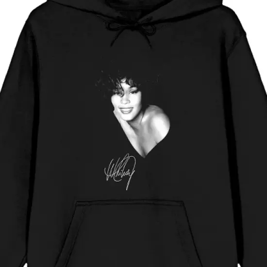 Whitney Houston "The Voice" Adult Black Graphic Hoodie image {1}
