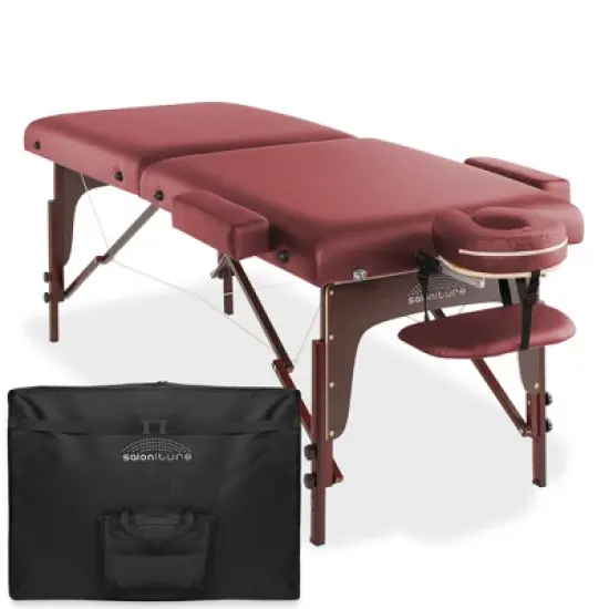 Saloniture Professional Portable Lightweight Bi-Fold Massage Table with Reiki Panels image {9}