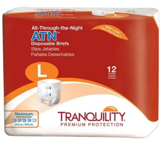 Tranquility ATN (All-Through-the-Night) Adult Disposable Briefs with Re-Fastenable Tabs image {3}