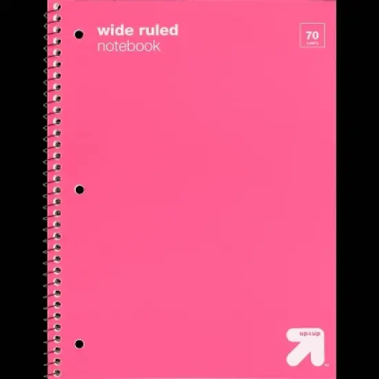 Wide Ruled 1 Subject Flexible Plastic Cover Spiral Notebook - up&up&trade; image {7}