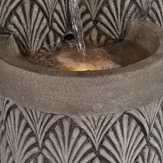 John Timberland Havara Rustic 3-Tier Cascading Columns Outdoor Floor Water Fountain with LED Light 26" for Yard Garden Patio Home Deck image {5}