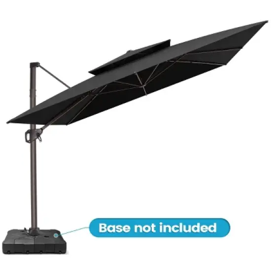 Crestlive Products 10FT Square Double Top Cantilever Umbrella Outdoor UV30+ 360 Degree Rotation Offset Umbrella 6 Heights Adjustable image {1}