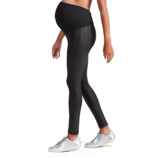 Ingrid & Isabel Faux Leather Maternity Legging with Crossover Panel image {2}