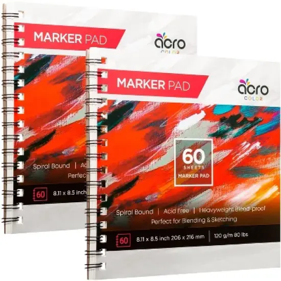 Acro Color Marker Pads, 60 Sheets, 8.11 x 8.5 Inch, 120 GSM, 80 LBS - 2 Pack image {4}