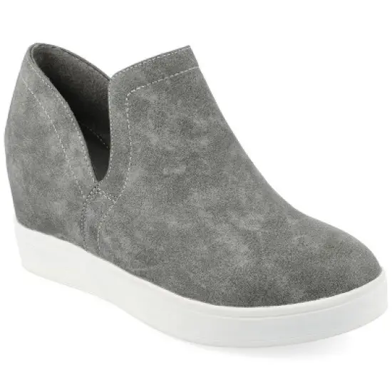 Journee Collection Womens Cardi Round Toe Slip On Wedge Sneakers image {11}