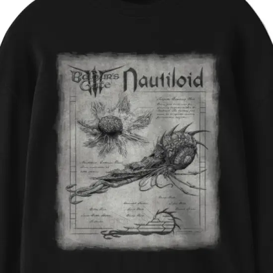 Dungeons & Dragons Nautiloids Design Youth Black Long Sleeve Crew Neck Tee image {1}