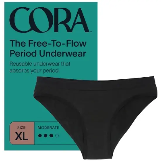 Cora Reusable Period Underwear - Bikini Style - Black image {12}
