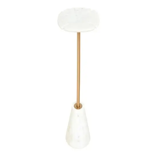Inmod Linden Marble Side Table Gold/White image {3}