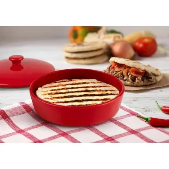 Kook Ceramic Tortilla Warmer with Lid, 8.5 Inch image {1}