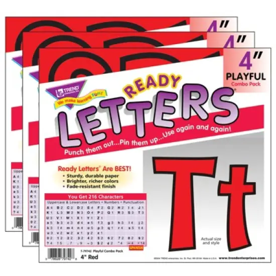 TREND Red 4" Playful Combo Ready Letters&reg;, 3 Packs image {3}