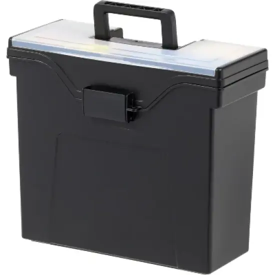 IRIS USA Portable File Box With Handle, Letter Files, Lockable, Black image {7}