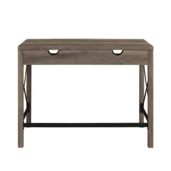 Sophie Modern Farmhouse X Frame Writing Desk with Cubbies Gray Wash - Saracina Home image {5}
