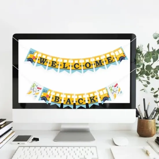 Big Dot of Happiness Back to School - First Day of School Classroom Decorations Mini Pennant Banner - Welcome Back image {5}
