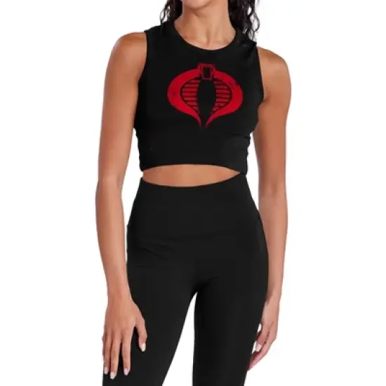 Women's G.I. Joe Cobra Logo Sleeveless Crop Top Tank image {5}