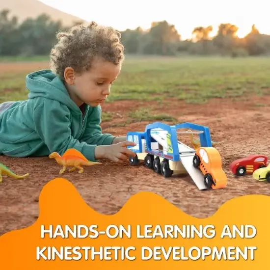 Leo & Friends Wooden Car Carrier Set image {4}