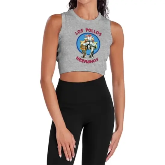 Women's Breaking Bad Los Pollos Hermanos Sleeveless Crop Top Tank image {5}