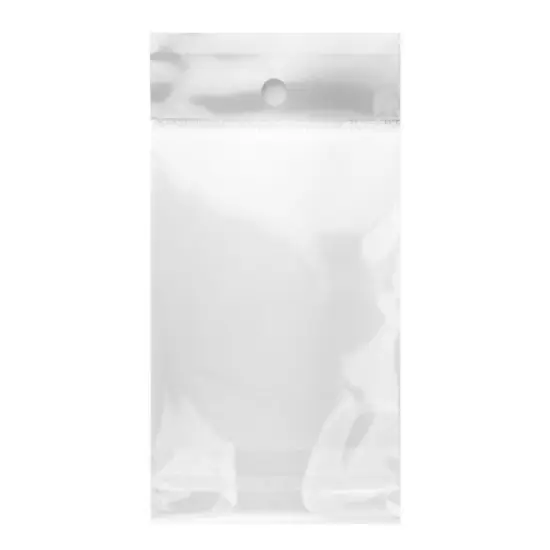 UOFFICE Pack of 1,000 Clear Resealable Cellophane Bags 3.1" x 4.7" with Hanging Header image {4}