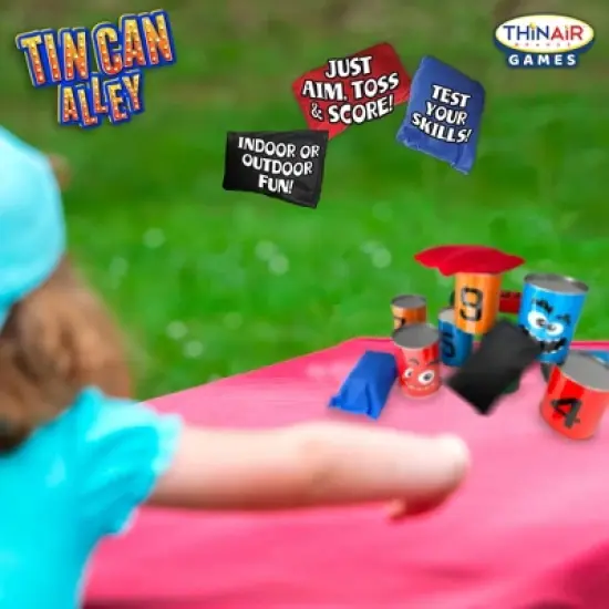Thin Air Games Tin Can Alley &ndash; Bean Bag Toss, 10 Cans & 3 Bags, 2-4 Players image {4}