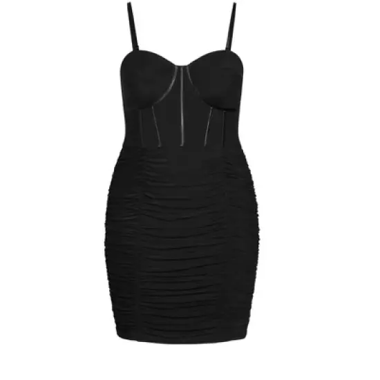 Women's Plus Size Girly Mesh Dress - black | CITY CHIC image {2}