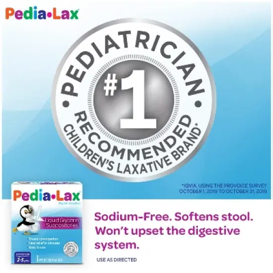 Pedia-Lax Laxative Liquid Glycerin Suppositories for Kids - Ages 2-5 - 6ct image {3}