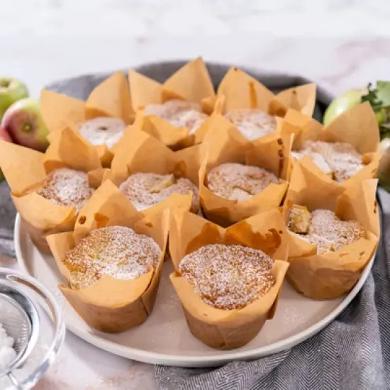 Unique Bargains Greaseproof Paper Tulip Style Disposable Cupcake Liners 50 Pcs image {5}