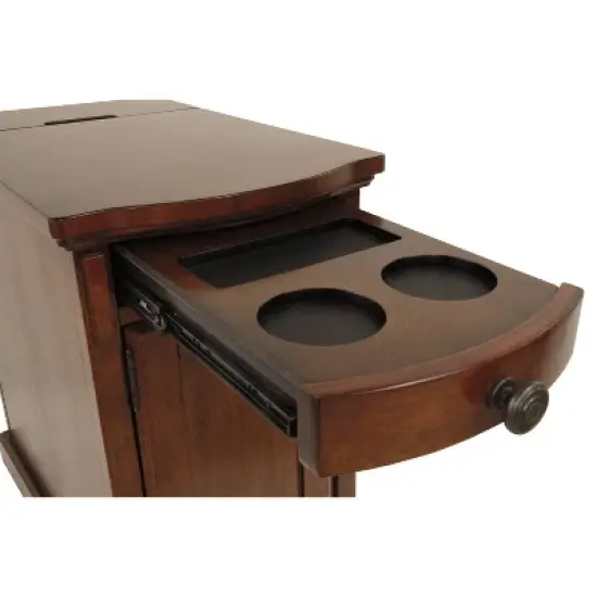 Laflorn Chairside End Side Table with USB Ports and Outlets Medium Brown - Signature Design by Ashley image {6}