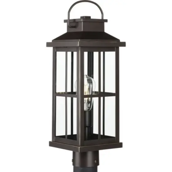 Progress Lighting Williamston 1-Light Outdoor Post Lantern, Antique Bronze, Clear Glass, 5.25 x 0.12 x 11.5 Shade image {2}