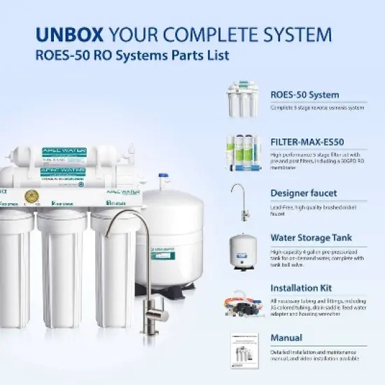 APEC Water Systems ROES-50 Undersink Reverse Osmosis Water Filtration System image {3}