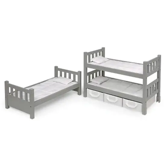 Badger Basket 1-2-3 Convertible Doll Bunk Bed with Baskets and Free Personalization Kit  - Executive Gray image {4}