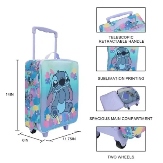 Lilo & Stitch Aloha Stitch 14" Youth Blue Pilot Case image {1}