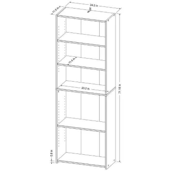 5 Shelf Bookcase Natural- Room Essentials&trade; image {6}
