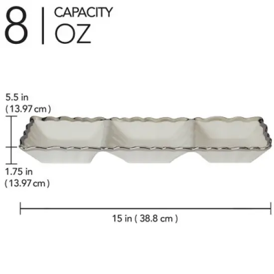 Certified International Regency 3 Section Tray Silver image {4}