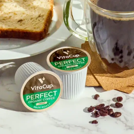 VitaCup Organic Decaf Perfect Dark Roast Low Acid Coffee Pod - 32ct image {5}