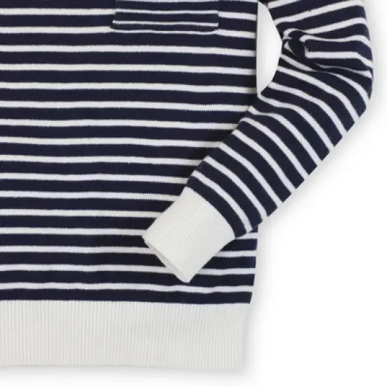 Hope & Henry Boys' Organic Cotton Long Sleeve Crew Neck Pocket Pullover Sweater, Infant image {2}