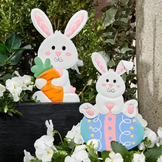 The Lakeside Collection Easter Garden Stakes - Bunny with Carrot image {3}