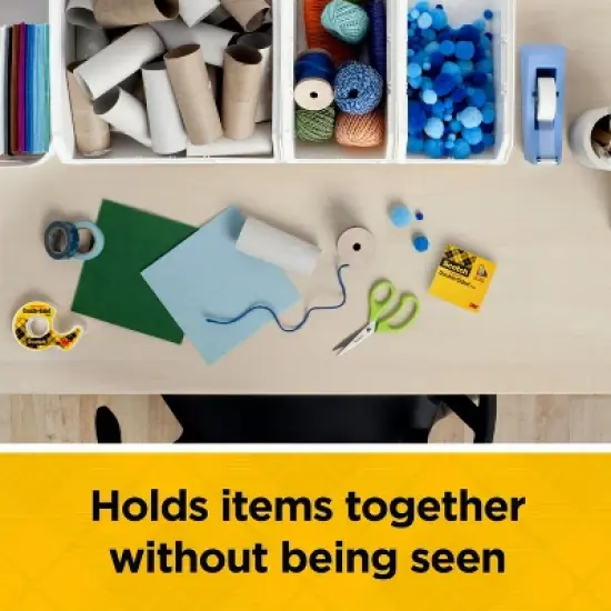 Scotch Double Sided Tape, Office and School Supplies, 0.5 in. x 250 in., 3 Tape Rolls With Tape Dispenser: Clear Plastic, Double Stick, Two Sided image {13}