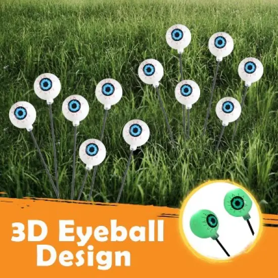 Joyfy Eyeball Yard Stake Outdoor Halloween Decorations, Garden Stake LED Light, Waterproof Stake Decor Light for Halloween image {5}