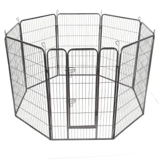 Costway 48'' 8 Panel Pet Puppy Dog Playpen Door Exercise Kennel Fence Metal image {1}