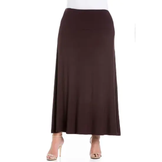 24seven Comfort Apparel Women's Elastic Waist Maxi Skirt image {5}